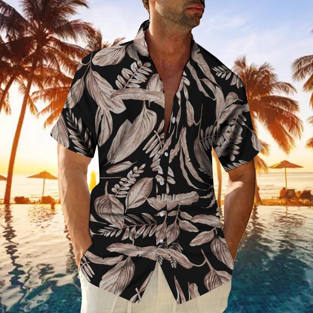 Men's Plus-Size Printed Casual Loose Short-Sleeve