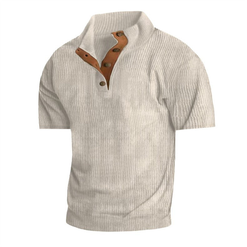 Men's Outdoor Casual Stand Collar Short-Sleeve Corduroy