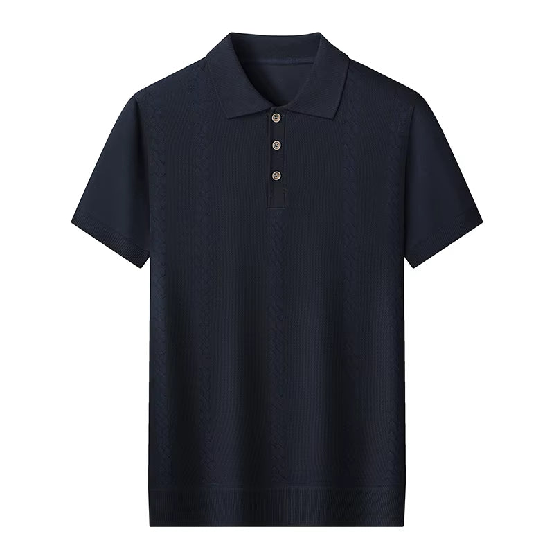 New Fashion Mens Knitted Polo Shirt Short-Sleeve