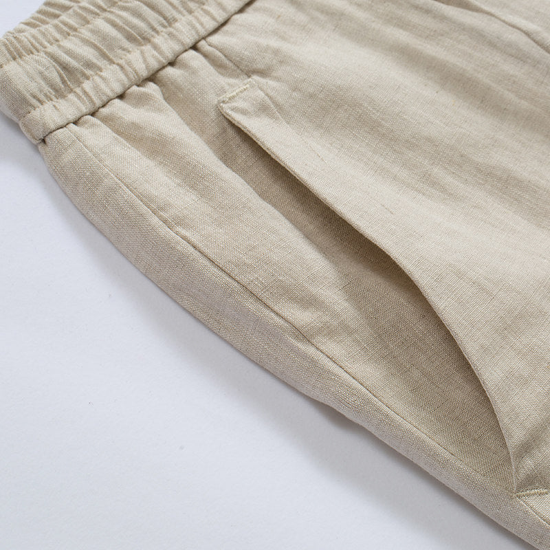 Loose-fitting Casual Linen Shorts For Men